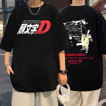 Takumi Fujiwara T-shirt Vyrai Manga Drift Car Marškinėlius Anime initial D 