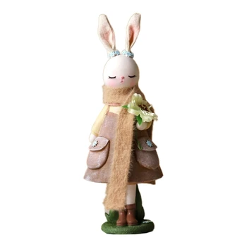 Easter Bunny Statulėlės Dervos Triušis Šalikas StatueOutdoor Sodo Kieme Apdaila