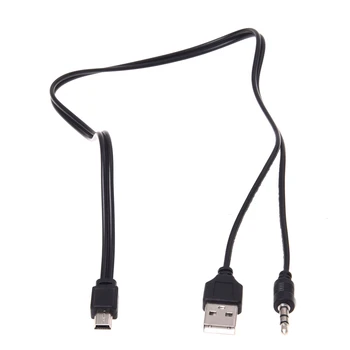 3.5 mm Aux-USB2.0 Male Mini 5 Pin USB Nešiojamųjų Garsiakalbių Garso Kabelis