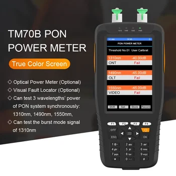 TM70B Optinis PON Galios Matuoklis Testeris 1310nm 1490nm 1550nm Optinio Pluošto Testeris FTTH VFL OPM integruota Ličio Baterija