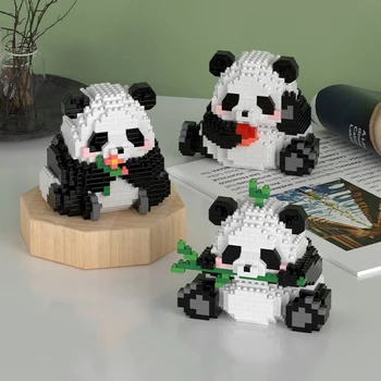 720PCS Kawaii Panda Micro Blokai Modelis Mielas Gyvūnas Mini Plytų Pav. dėžę Tris Asamblėjos Žaidimai, Žaislai Vaikas Dovanos
