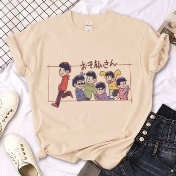 Osomatsu San Tee moterims Y2K marškinėliai moteriška harajuku anime dizainerių drabužiai