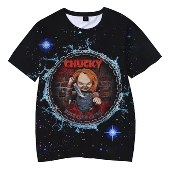 2023 siaubo filmas vaikų žaidimas Chuck 3D atspausdintas T-shirt vyrams vasaros mados atsitiktinis įdomus gatvių T-shirt