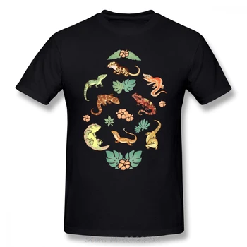 Gargoyle Marškinėliai Gecko Šeimos Geltona T-Shirt Grafikos Medvilnės Marškinėliai, Streetwear Trumpas Rankovėmis Juokinga Vyrų Marškinėlius