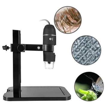 Nešiojamų USB2.0 Skaitmeninis Mikroskopas Juoda 1000X Elektroninių Endoskopą 8 LED 2 Mln Pikselių Practic didinamasis stiklas Mikroskopo vaizdo Kamera