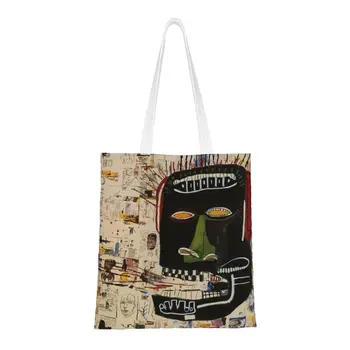 Mielas Spausdinimo Jean Michel Basquiats Glenn Nešti Pirkinių Maišeliai Patvarus Drobė Peties Shopper Grafiti Meno Rankinės