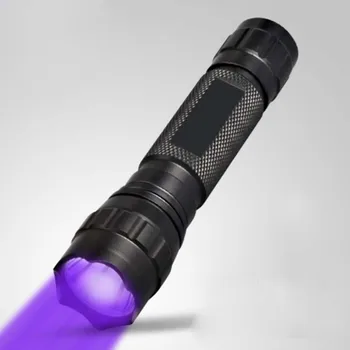 LED UV Žibintuvėlis UV LED Žibintuvėlis Šviesos 5Mode Zoomable 395nm ultravioletinės Šviesos Lempos iki 18650 Baterija