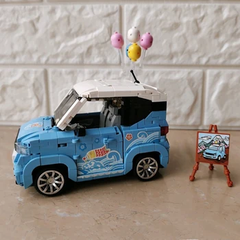 Žaislai Vaikams, Mėlyna Off-road Transporto priemonė Jūros Bangų Lipdukas Balionas Dažymas Automobilių Molbertas 3D Modelį 