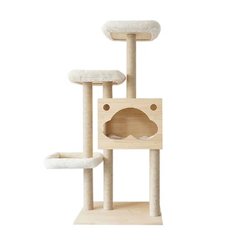 Katė laipiojimo medžio patalpų saugius namus vyriais katė žaislas medienos bokštas, skirtas parduoti