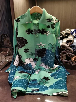 Miyake Plisuotos Suknelė vasaros Retro Spausdinti Krūtinėmis Sijonas Japonijos 2023 M. Pavasarį Naujas Mados Prarasti Plius Dydis Plonas Siluetas