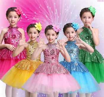 Princesė China Šokių Suknelė Mergaitėms Naujo Dizaino Vaikų Apynasrio Gėlės Tutu Suknelė-Ballerina Drabužiai Vaikams, Baleto Šokėjai