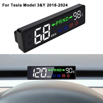 Juoda ABS Automobilių Head Up Display Už Tesla Model 3/Y Realaus laiko Ekranas Transporto priemonės Greitis HUD Head-Up Display Spidometro Prietaisų skydelis