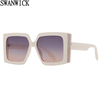Swanwick poliarizuota didelis rėmo akiniai nuo saulės moterims TR90 ponios aikštėje saulės akiniai UV400 juoda rausva aukštos kokybės priedai