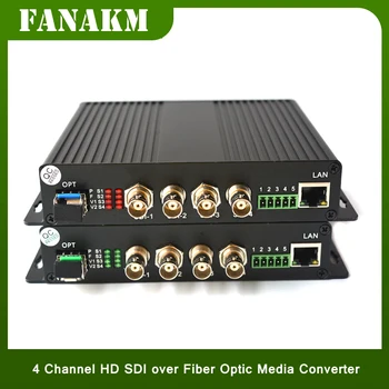 4 Kanalų HD-SDI Per Optinio Pluošto Media Converter,Vaizdo Garso Ethernet Per Pluoštas Su 2SFP Optinis Modulis LC HD SDI Kameros