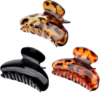 3 Vnt Plaukų Pin Letena Įrašus, Plastikiniai Leopard plaukų segtukai Akrilo Klipai Panele, Mergina, Plaukų Aksesuarai Atsitiktinis Prašmatnus, Elegantiškas