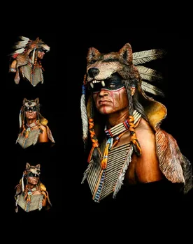 Naujas Nesurinkti 1/9 Kariai Vilkas senovės Cheyenne krūtinė Dervos Pav Unpainted Modelio Rinkinys