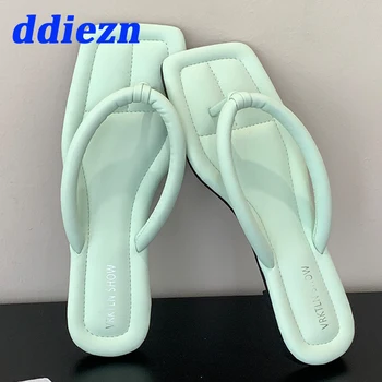 2023 Moterų Šlepetės Bateliai Ne Naujas Korėjiečių Stiliaus Atsitiktinis Aikštėje Kojų Slysta Ponios Butai Avalynė Vasaros Moterų Flip Flops