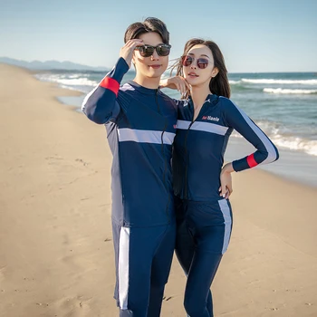 Moterų 5 Vnt Maudymosi Kostiumėliai Ilgomis Rankovėmis Marškinėliai Paplūdimys Trumpas Kelnes Apsaugos Nuo Saulės Vyrų Maudymosi Kostiumėlį Wetsuits Porų Bėrimas Apsaugas 2023