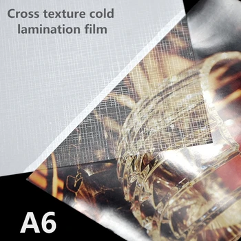 A6 Foto apsaugos kino/Foto šalto laminavimo plėvelė/Cross tekstūros Laminavimas Plėvele