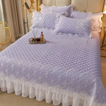 Lova padengti visas sezonas universalus patalynės neslidus siuvinėjimo nėrinių antklodė padengti lova padengti užvalkalas vieną gabalą, Europos stilius