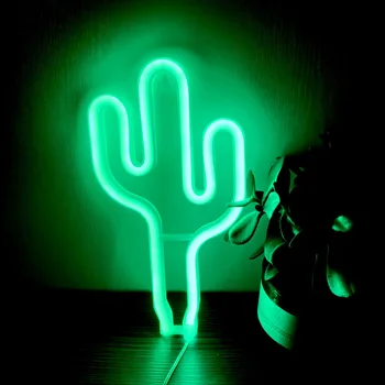 LED Neon Naktį Šviesos Kaktusas Modeliavimas Šviesos Miegamasis Kambarys Dekoratyvinis Fonas Sienos Kabo Neoninis Ženklas Papuošalai