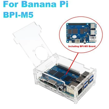 Dėl Bananų Pi BPI M5 Amlogic S905X3 4GB LPDDR4+16G EMMSP Plėtros Valdybos+Case+Ventiliatorius+4XHeat Kriauklė+Power Adapter Set-ES Plug