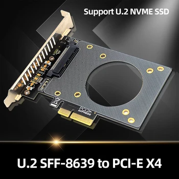 Plėtimosi Kortelės U. 2 SFF-8639 PCI-E X4 Riser Card 4000MB/s Adapterio plokštę Tuščiaviduriai Iš Dizaino Suderinama 