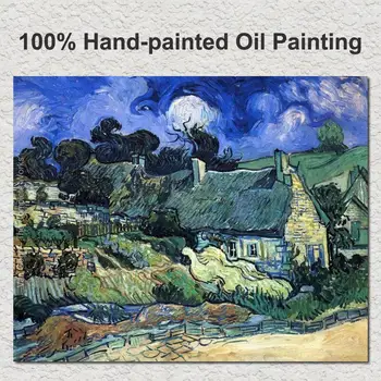 Rankų Darbo Drobė Meno Kaime Peizažai Vincent Van Gogh Žinomų Tapybos Namas Su Šiaudinėmis Šiuolaikinio Namų Dekoro Aukštos Kokybės
