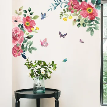 Kūrybos Akvarelė Gėlės Sienų Lipdukai Gyvenimo kambario, Miegamasis Dekoro lipni Nuimamas PVC Sienų Lipdukai Meno Freskomis Dekoras