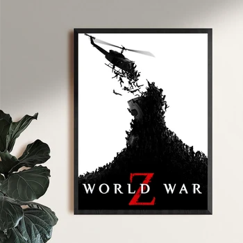 Pasaulinis Karas Z (2013 M.) Filmo Plakatas Žvaigždė Aktorius Meno Padengti Drobės Spausdinti Dekoratyvinis Dažymas (Be Rėmelio)