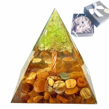 5cm Orgonite Gyvybės Medis Piramidės Orgone Energijos Tigro Akis Žvyro Gydymo Papuošalai