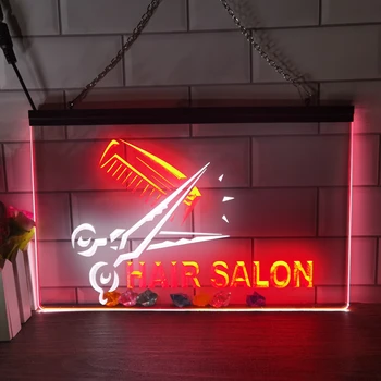 Plaukų Salonas Supjaustyti Žirkliniai 2 Spalvotas Ekranas LED Neonas Pasirašyti Namų Dekoro Naujųjų Metų Sienos Vestuvių Miegamasis