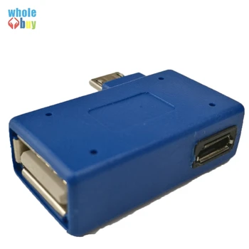 300pcs/daug Karšto Pardavimo Teisė Kampu 90 Laipsnių Micro USB OTG Host Flash Disk Adapteris su Mikro Galia Galaxy Note3 S3 S4