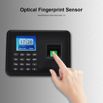 2.4 colių LCD Ekranas, Pažangi Biometrinių pirštų Atspaudų Slaptažodį Lankomumo Mašina Darbuotojų Tikrinimas Diktofonas