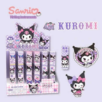 24pcs/Box Sanrio Gelio Rašikliai Hello Kitty Kuromi Cinnamoroll Roller Ball Pen mokyklinės prekės, Raštinės reikmenys Didmeninė