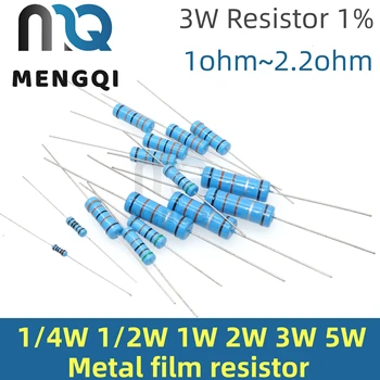 MQ 10vnt 3W Metalo kino rezistorius 1% 1R ~ 1M 1R-4.7 R 10R 22R 33R 47R 1K 4.7 K 10K 100K 1 4.7 10 22 33 47 4K7 ohm igMopnrq