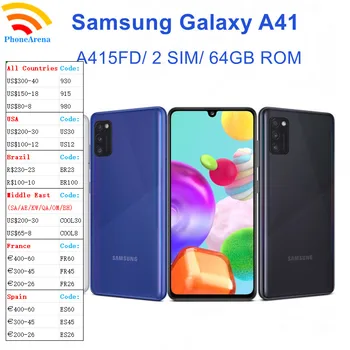 Originalus Samsung Galaxy A41 A415FD Dual Sim Atrakinta 4GB RAM 64GB ROM 6.1