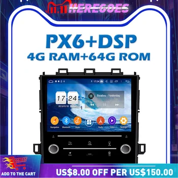 PX6 Automobilių DVD Grotuvas DSP Android 10.0 4GB RAM + 64GB ROM 9